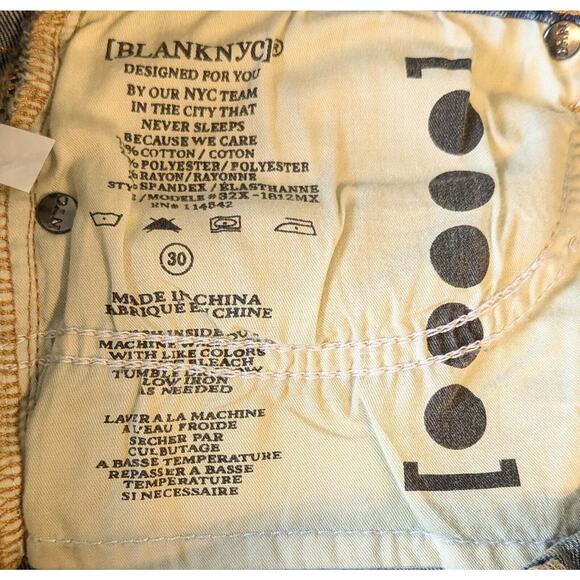 Blank NYC Black Released Raw Hem High Rise Crybaby Skinny Jeans Size 30 - Picture 4 of 8